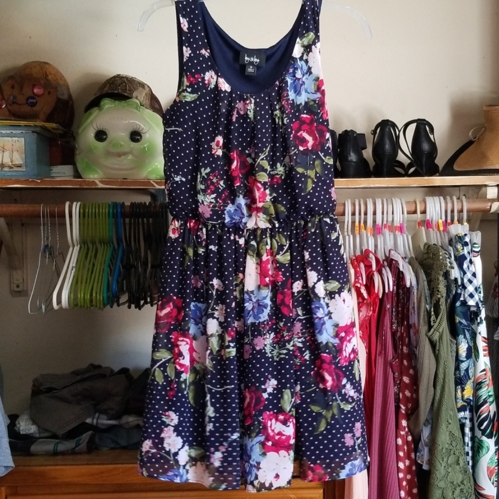 Floral print chiffon dress